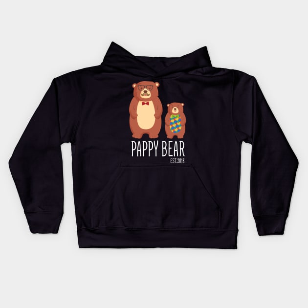 Sympathy Gifts Papa Bear Est PAPPY BEAR Kids Hoodie by KittleAmandass